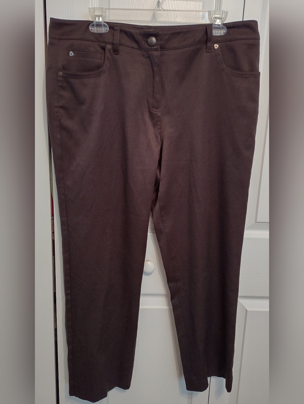 Zac & Rachel Dark Brown Classic Fit Bootcut Dress Pants, Trousers Women's Sz 14